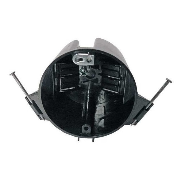 Electrical Box, 18 cu in, Ceiling Box Type, 1 Gang, Polycarbonate, Round Shape