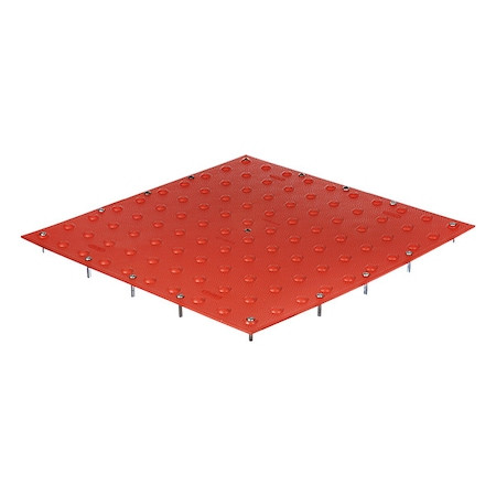 Detectable Warning Tile Polymer Brick Red, 60 in W x 24 in L, 3/16 in Thick