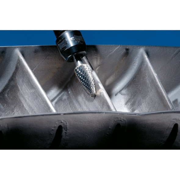 Pferd Carbide Bur - Tree Shape, DBL Cut - 1-2" x 3-4" x 1-4" Shank - SF-13 24732