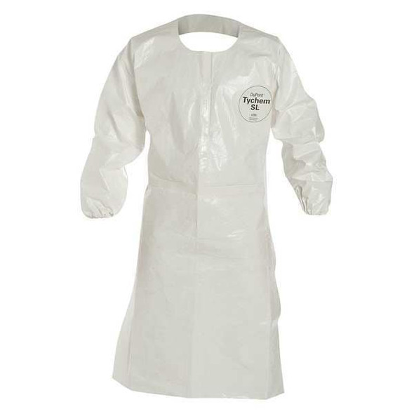 Apron, Saranex(TM) 23-P Film Laminated to High Density Polyethylene, White, 44", 3XL