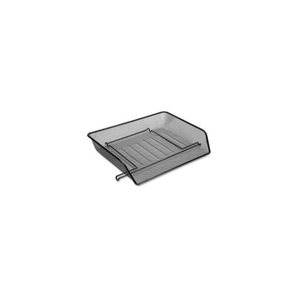 Lorell Side-Loading Mesh Letter Trays Black 2/Pack