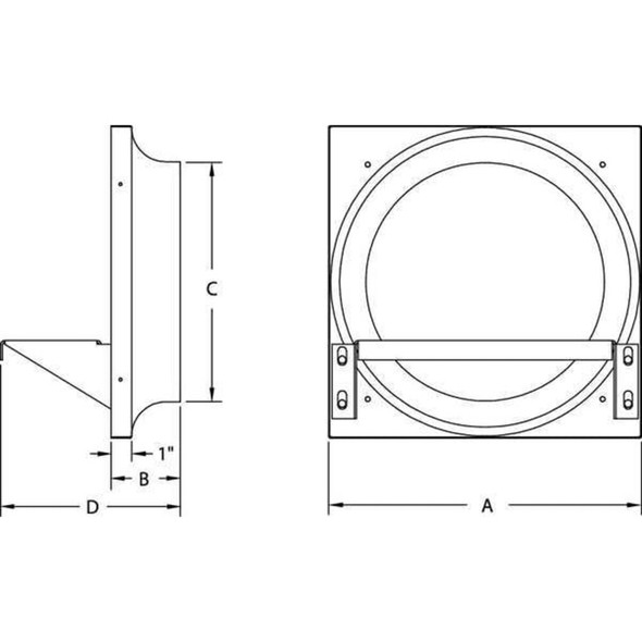 Dayton Exhaust Fan Venturi Frame,28x28,Galv 10E037