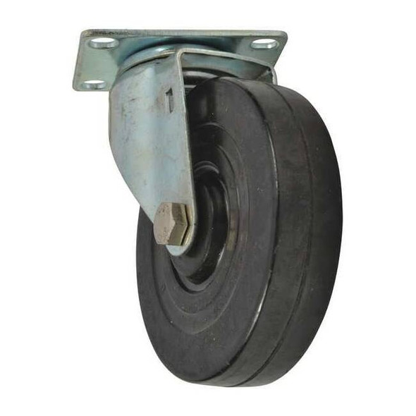 Dayton SwivelCaster,Black,Rubber;Steel,190lb R5540