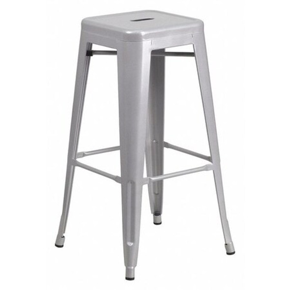 Flash Furniture Bar Stool,30 in H CH-31320-30-SIL-GG Flash Furniture Bar Stool,30 in H CH-31320-30-SIL-GG