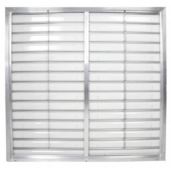 54 in 57"H-W 6 1-4"L Aluminum Backdraft Damper, 54-1-2 in x 54-1-2 in, Aluminum  3C313