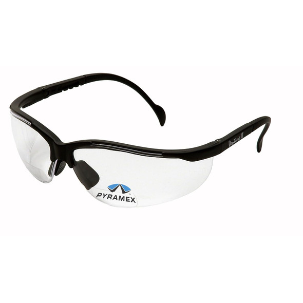 Pyramex V2 Readers Safety Eyewear, Clear +1.0 Lens With Black Frame