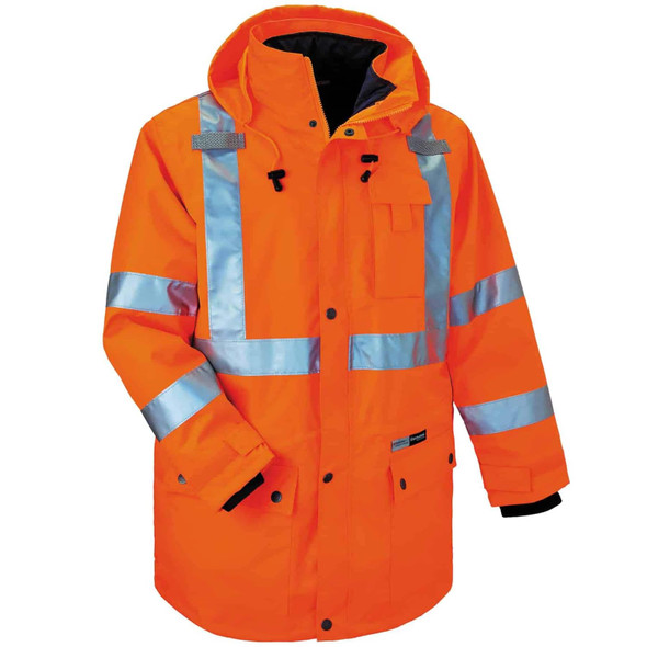 Ergodyne 24372 Glowear 8385 Class 3, 4-in-1 Jacket Orange Small