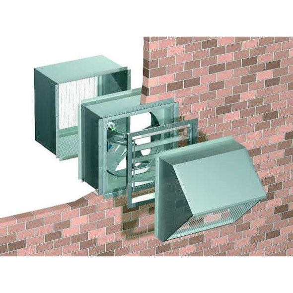 Dayton Wall Housing,Galv Steel,For 48 In Fan 3FKG3