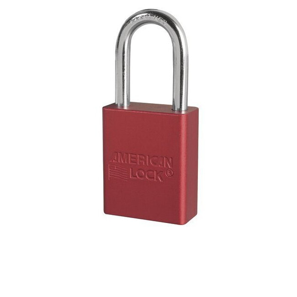 Padlock Solid Alum 1 1/2" Red Keyed Alike, Set of 6