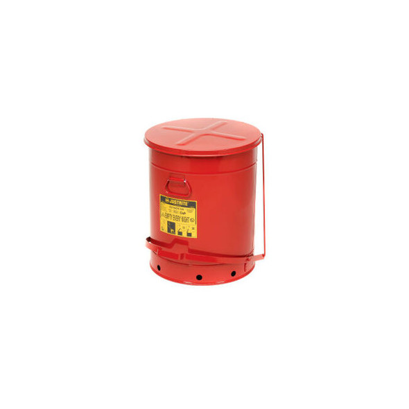 Justrite 21 Gallon Oily Waste Can Red - 09700