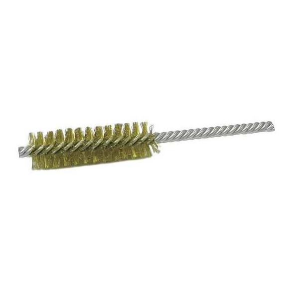 Weiler Single Spiral Tube Wire Brush, Brass, 1/2, PK10 93851