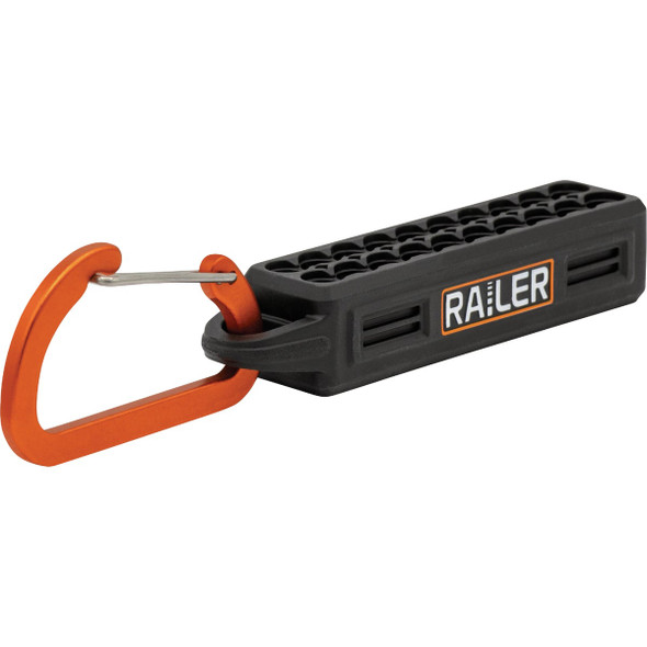 Railer 20-Hole Mega Bitrail Black Bit Holder with Carabiner RRB2BKC