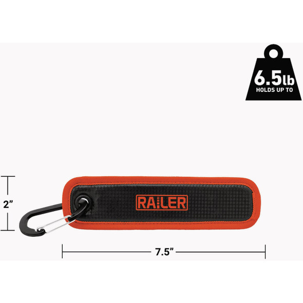 Railer 7.5 In. x 2 In. MagMat Strap Premium Magnetic Tool Strap with Carabiner