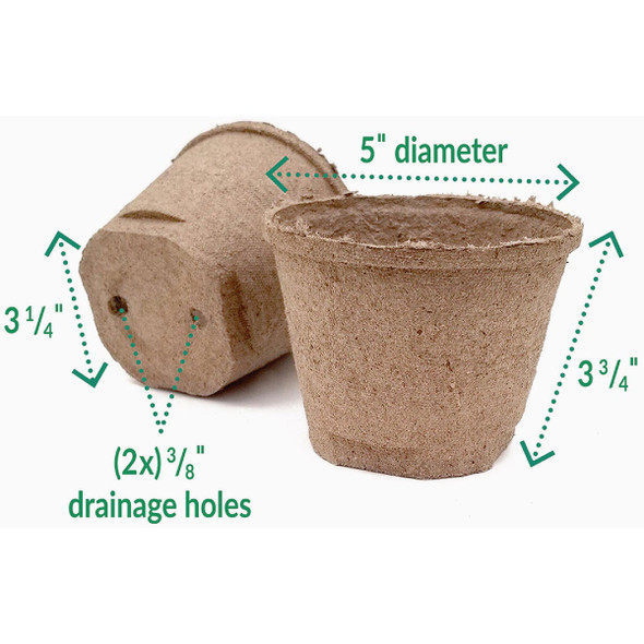 Jiffy 5 In. W. Round Peat Pot (6-Pack)