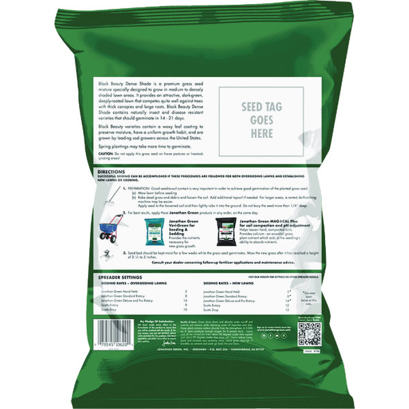Jonathan Green Black Beauty 25 Lb. 15,000 Sq. Ft. Coverage Dense Shade Grass Seed