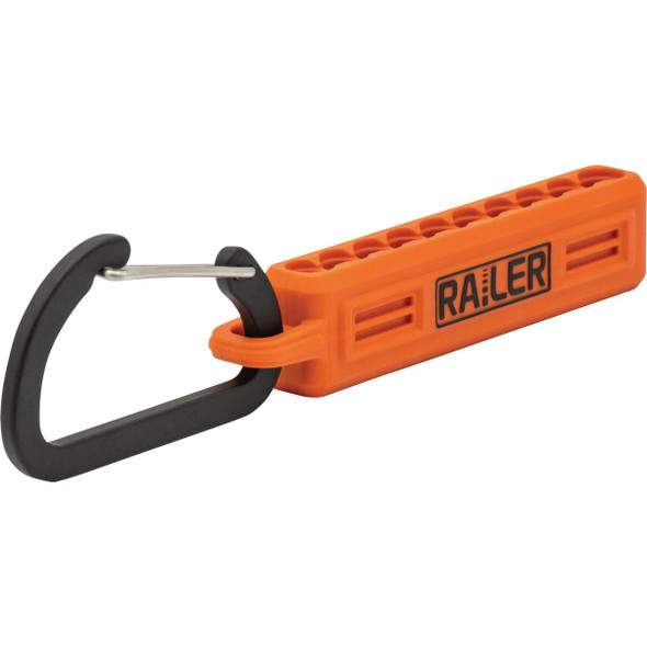 Railer 10-Hole Bitrail Orange Bit Holder Storage Organizer with Carabiner