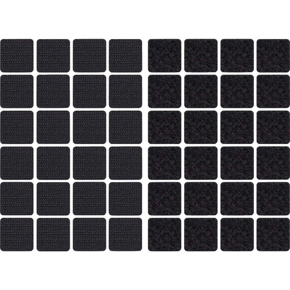 Wrap-It Storage Stick 'Em 1 In. Black Hook & Loop Square (24-Count) 424-AQ-1BL