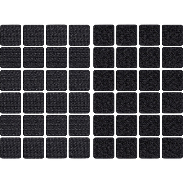 Wrap-It Storage Stick 'Em 1 In. Black Hook & Loop Square (24-Count) 424-AQ-1BL