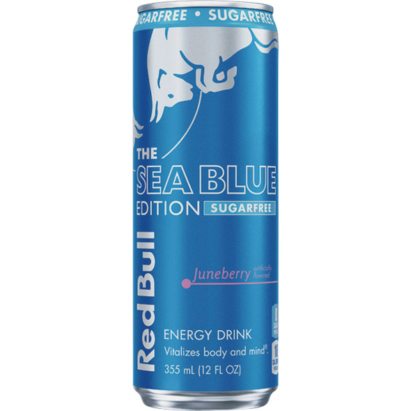 Red Bull 12 Oz. Sugar-Free Sea Blue Juneberry Energy Drink RB245893 Pack of 24