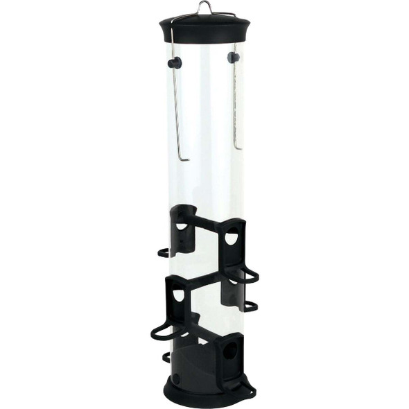 Nature's Way 2.1 Qt. Large Black Plastic Tube Bird Feeder WWPS35186