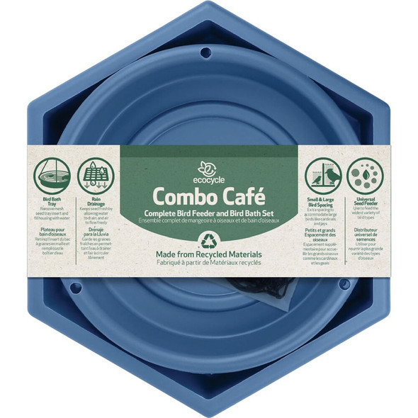 EcoCycle Combo Cafe 2-In-1 Recycled Bird Feeder & Bird Bath RPFT4 727701