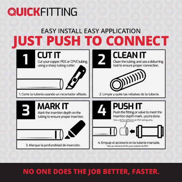 QuickFitting 1/2 In. x 1/2 In. Push-to-Connect Brass 90 Deg Drop Ear Elbow