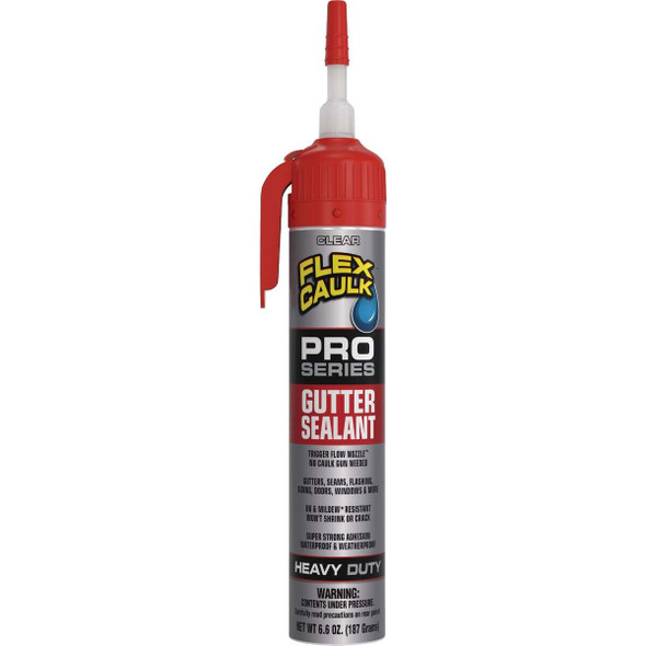 Flex Seal Flex Caulk 6.6 Oz. Pro Series Gutter Sealant, Clear PS680CLR675