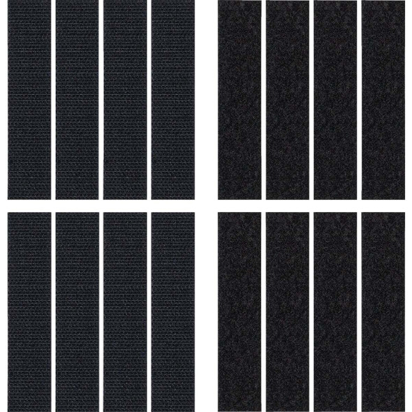 Wrap-It Storage Stick 'Em 3/4 In. x 3-1/2 In. Black Hook & Loop Strip (8 Ct.)