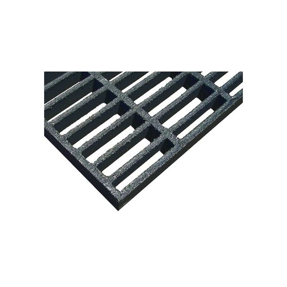 Fiberglass Molded Grating, 36 in Span, Grit-Top Surface, Corvex Resin, Dark Gray