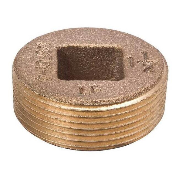 Manufacturer Varies Brass Countersink Plug, MNPT, 1-1/2" Pipe Size 22UL67