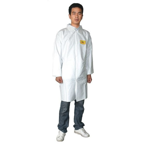 Condor Lab Coat,L,White,Microp Lam,PK30 30C587 Condor Lab Coat,L,White,Microp Lam,PK30 30C587