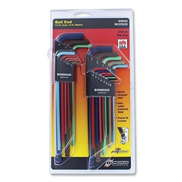 ColorGuard™ Ball End L-Wrench Set, 22 Pc