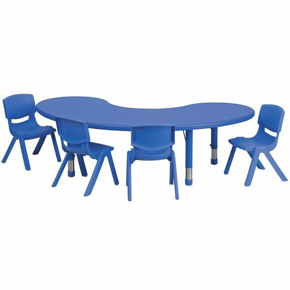 Activity Table Set,Half Moon,Blu,35"x65"