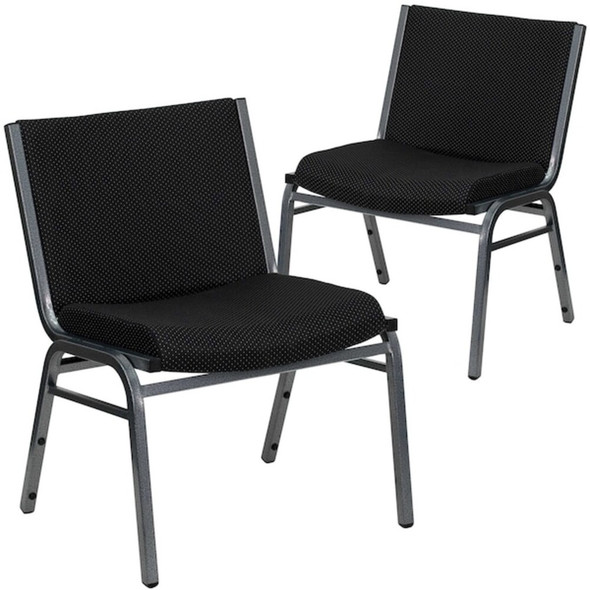 Flash Furniture Black Fabric Stack Chair,PK2 2-XU-60555-BK-GG