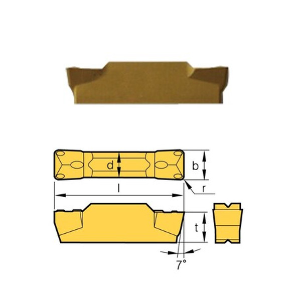Hhip Mgmn-200-G Grade Bps253-Cvd Grooving Ins 6024-3022 Hhip Mgmn-200-G Grade Bps253-Cvd Grooving Ins 6024-3022