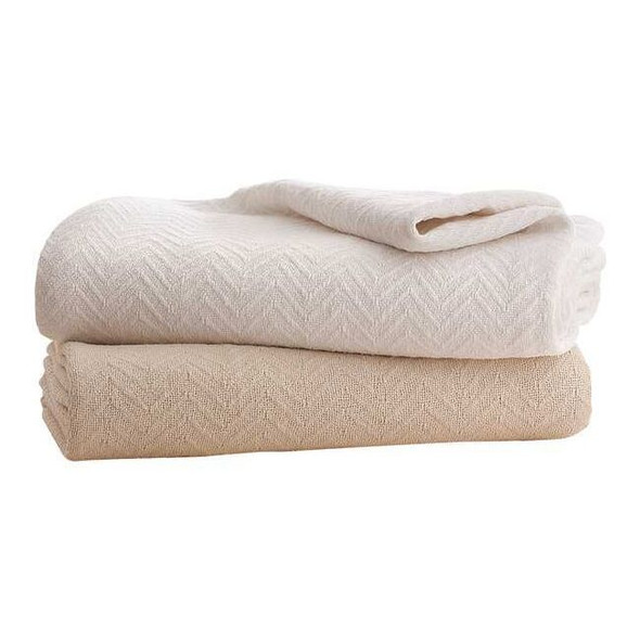 Grand Patrician Blanket,Queen,90x90 In.,Natural,PK2 1B07333
