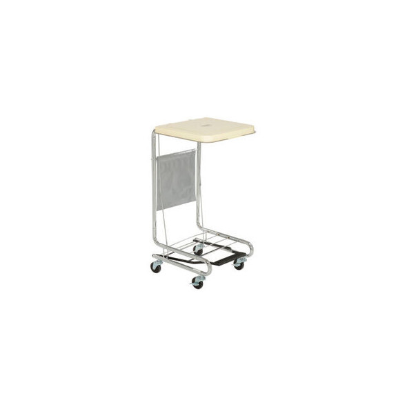 Global Industrial Chrome Hamper Stand With Foot Pedal & Poly Coated Steel Lid