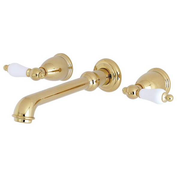 Kingston Brass Roman Tub Faucet, Polished Brass, Wall Mount KS7022PL