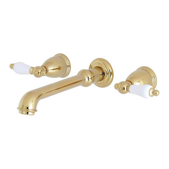 Kingston Brass Roman Tub Faucet, Polished Brass, Wall Mount KS7022PL