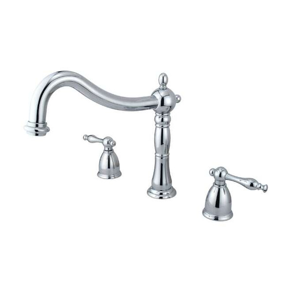 Kingston Brass Roman Tub Faucet, Polished Chrome, Deck Mount KS1341NL