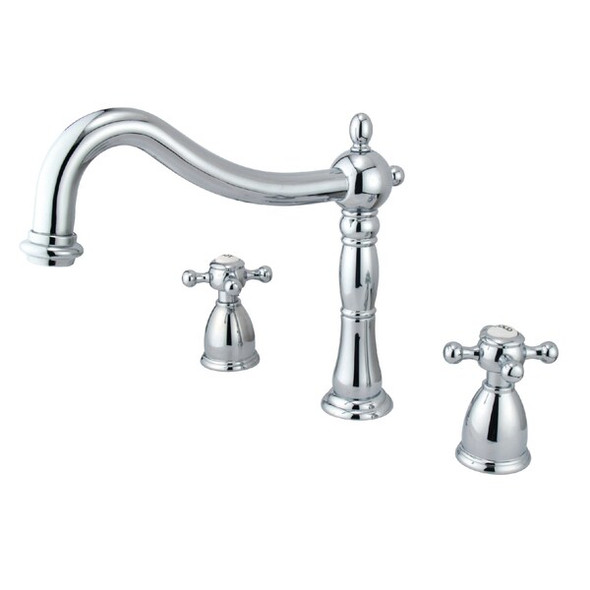 Kingston Brass Roman Tub Faucet, Polished Chrome, Deck Mount KS1341BX