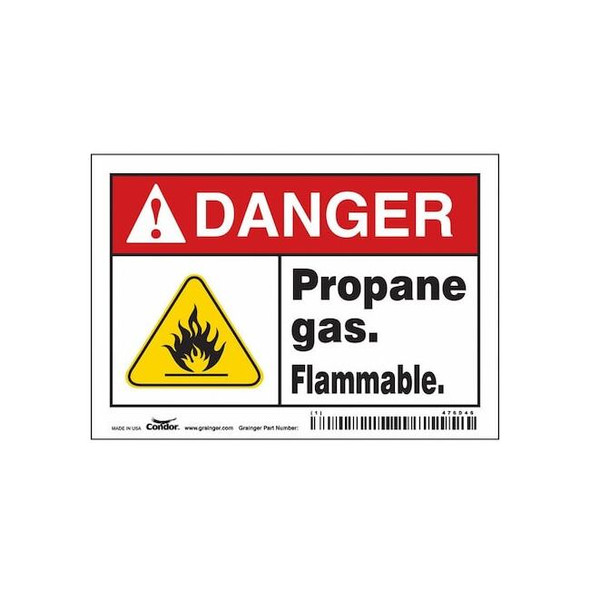 Chemical Sign, 3 1/2 in H, 5 in W, Vinyl, Horizontal Rectangle, English, 476D46