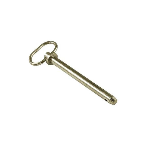 Detent Hitch Pin, 5/8 in Dia, 5-3/4 in L, Steel Lg, Grade 1035/Grade 1045