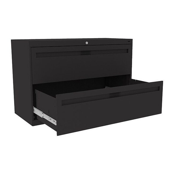 Tennsco 42 in W 2 Drawer Lateral File Cabinet, Black LPL4224L20 BLACK
