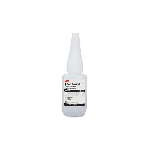 Scotch-Weld™ Plastic & Rubber Instant Adhesive, PR40, 0.7 oz, Bottle, Clear