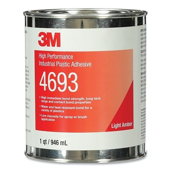 High Performance Industrial Plastic Adhesive, 4693, 1 qt, Can, Light Amber High Performance Industrial Plastic Adhesive, 4693, 1 qt, Can, Light Amber