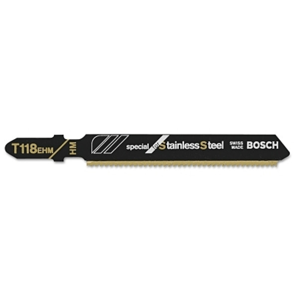Carbide-Tipped T-Shank Jigsaw Blades for Stainless Steel, 3 1/4 in, 14 TPI
