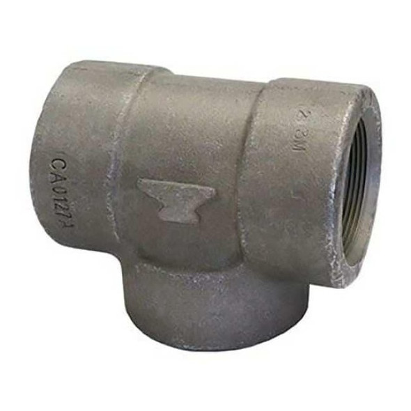 Anvil Tee Tee, 3" Pipe, FNPT, Black Forged Steel, Class 3000 0361121007