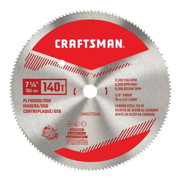 Craftsman Plywood Saw Blade,7-1/4" 140T CMAS2725140
