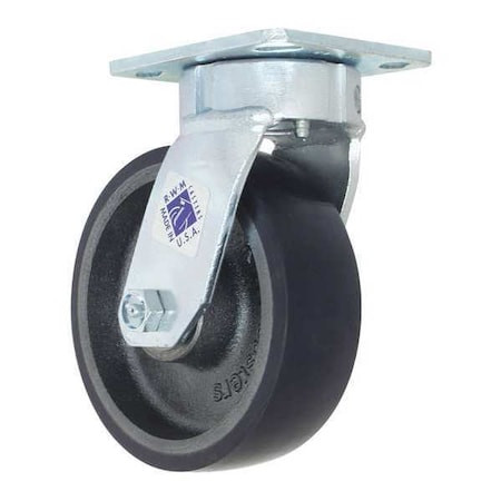 Rwm Kingpinless Swivel Caster,6",1230 lb. 65-UIB-0620-S-Q-42ST-G